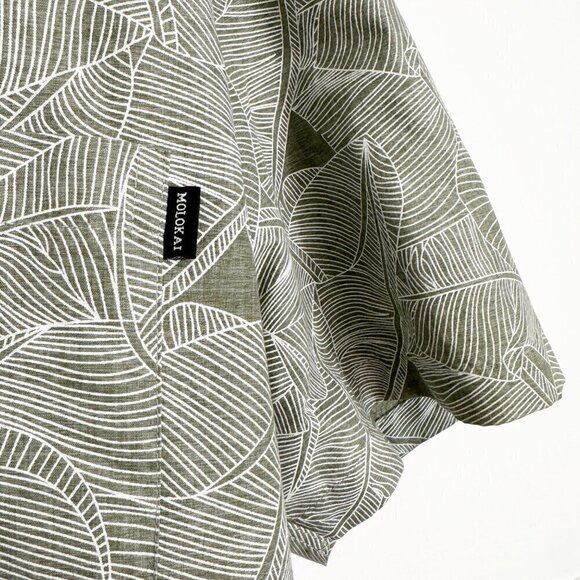 Molokai Surf 100% Cotton Leaves Short Sleeve Collared Button Front Shirt Top XXL - Picture 4 of 7